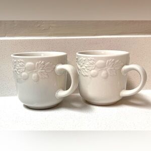 Gibson White Fruit Embossed Mugs